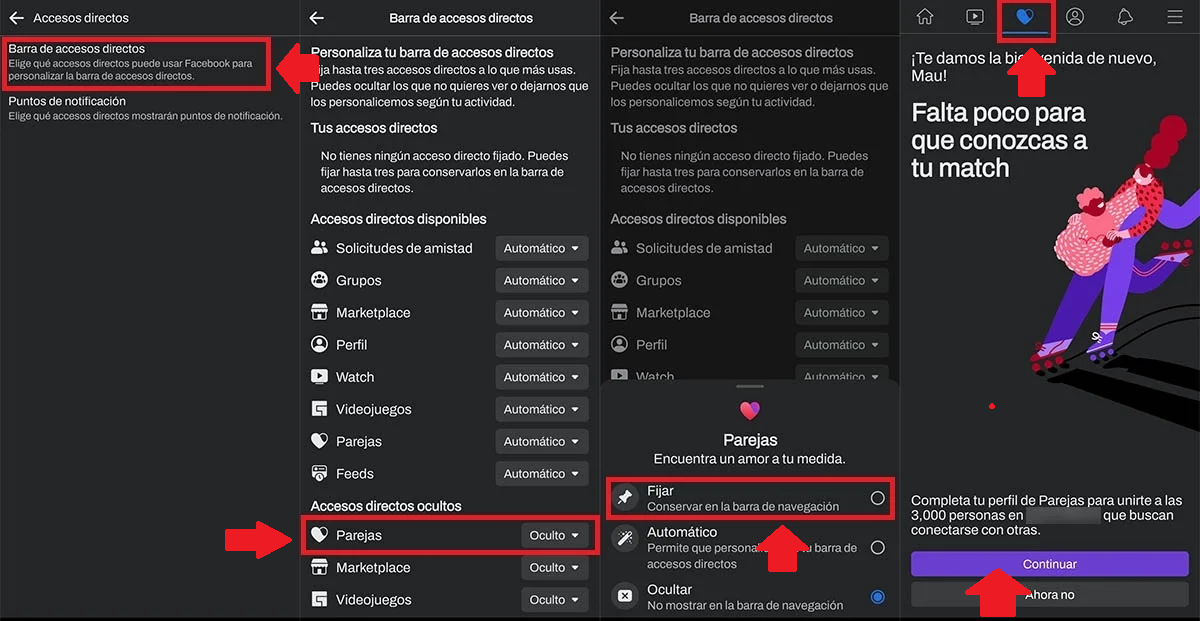 ¿Cómo activar el icono de parejas en Facebook?