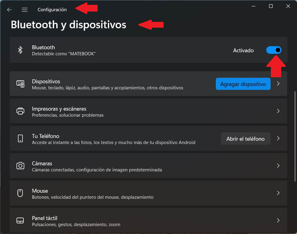 Métodos para activar Bluetooth en Windows 11