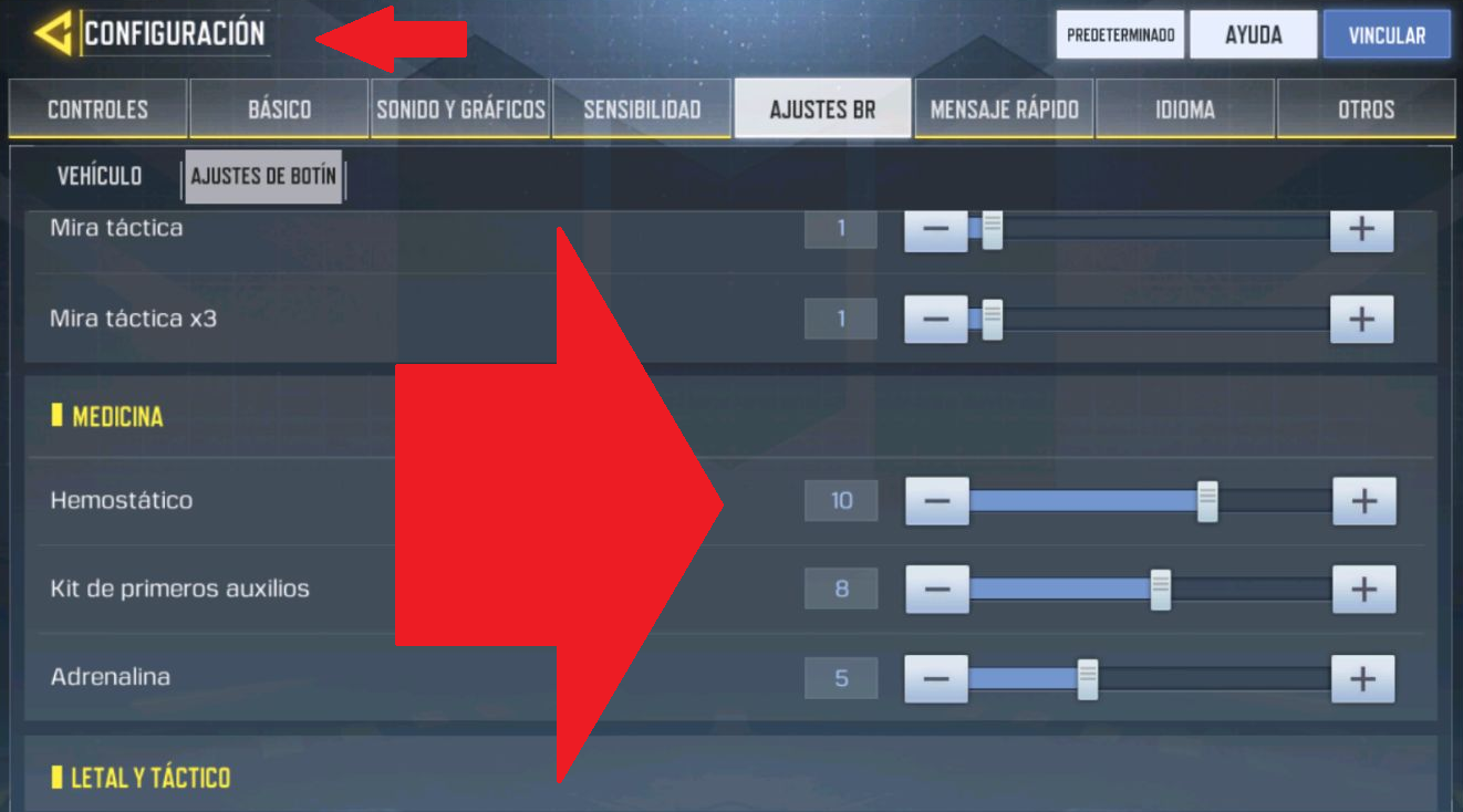 configuración de Call of Duty Mobile