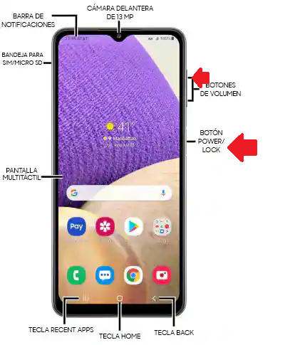 ¿Como grabar pantalla en Samsung a32?