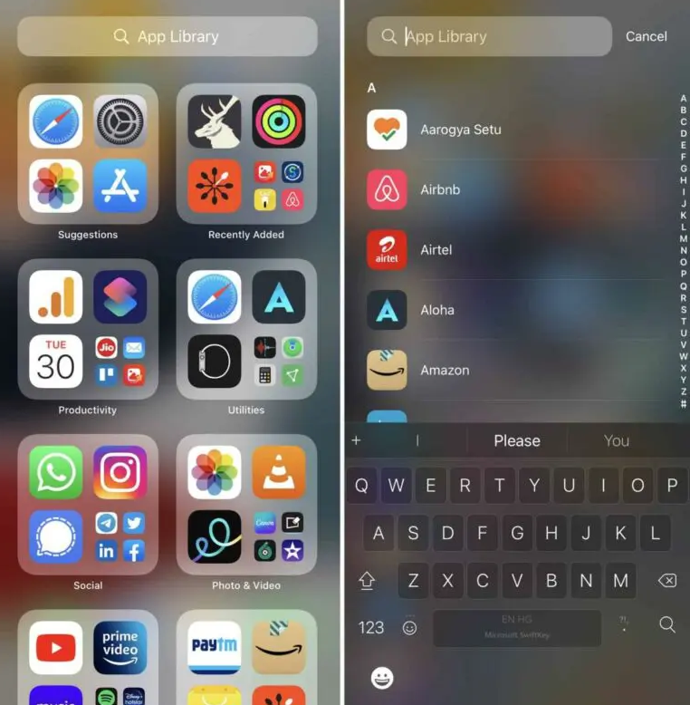 ocultar aplicaciones en iPhone iOS 14 con la función de Biblioteca de Apps