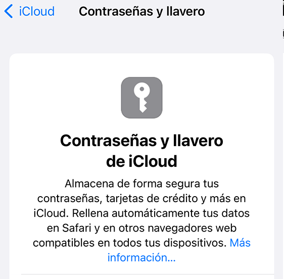 Uso de contraseñas seguras y el llavero de iCloud en iphone